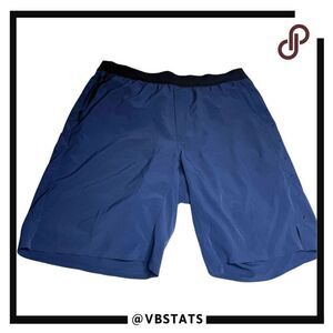 Ten Thousand Mens Interval Lined Training Gym Athletic Shorts Navy Blue Sz Large